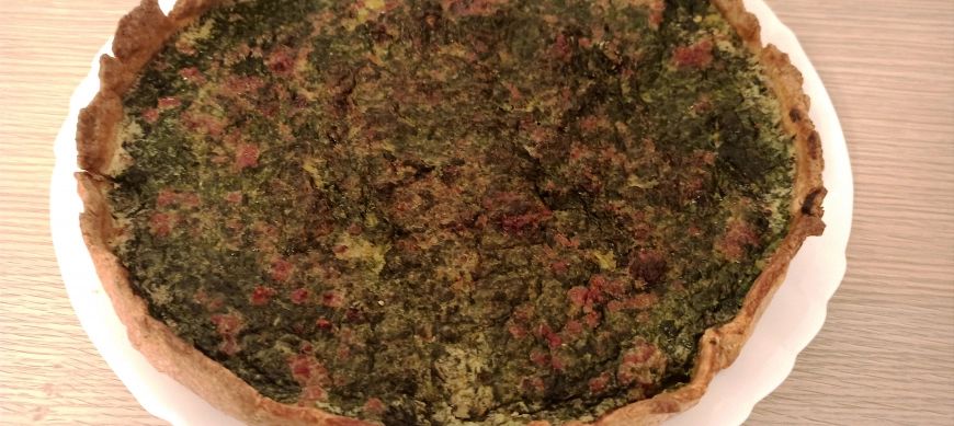 Quiche integral d'espinacs i pernil o xampinyons